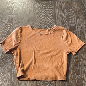 PacSun Brown Fitted Crop T-Shirt